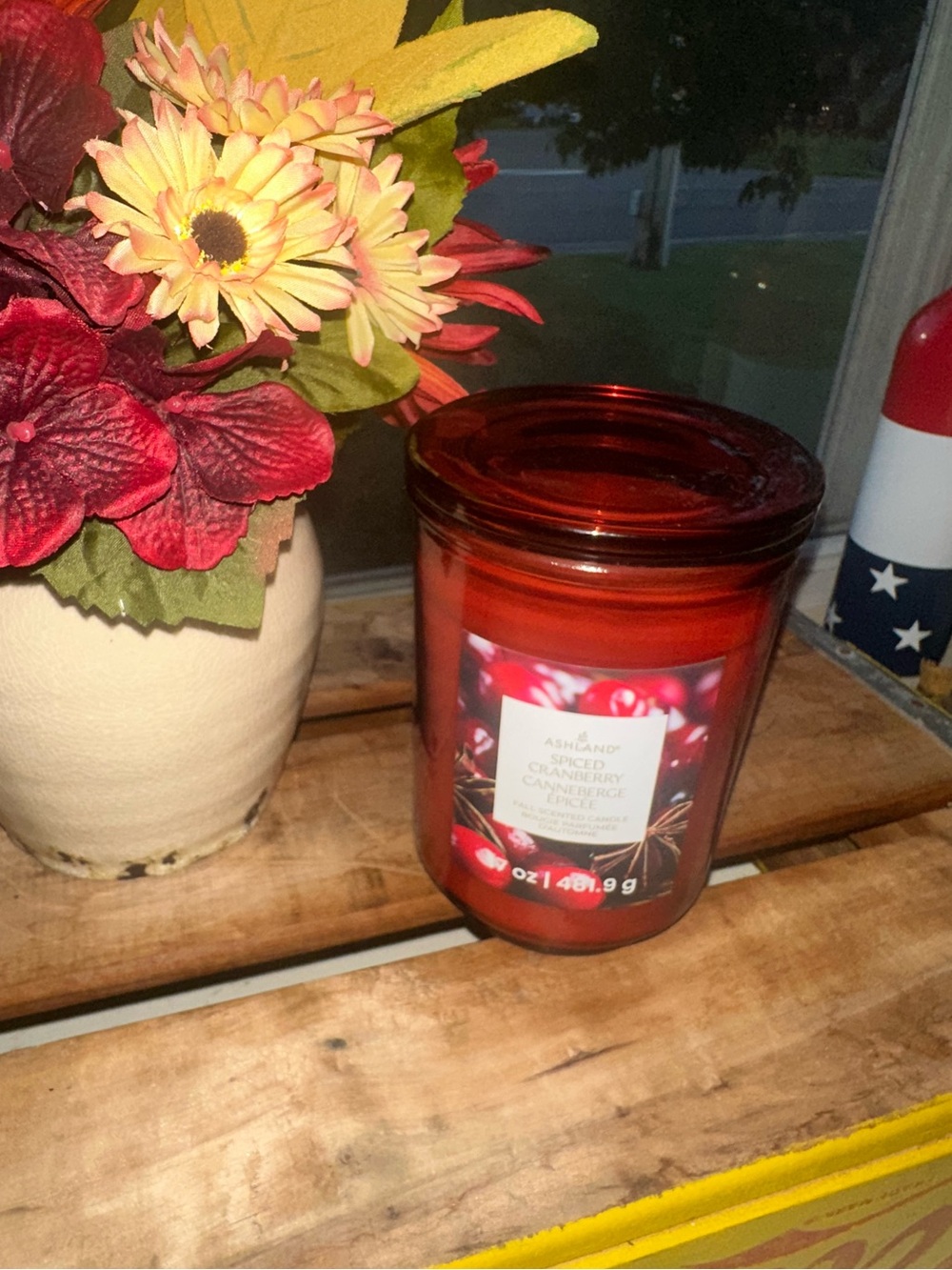 Spiced Cranberry Fall Scented Jar Candle by Ashland ~ Single Wick ~ New